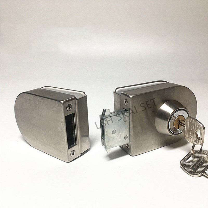 Home Office Immigration - Non-drilled Glass Door Lock Thickened Stainless