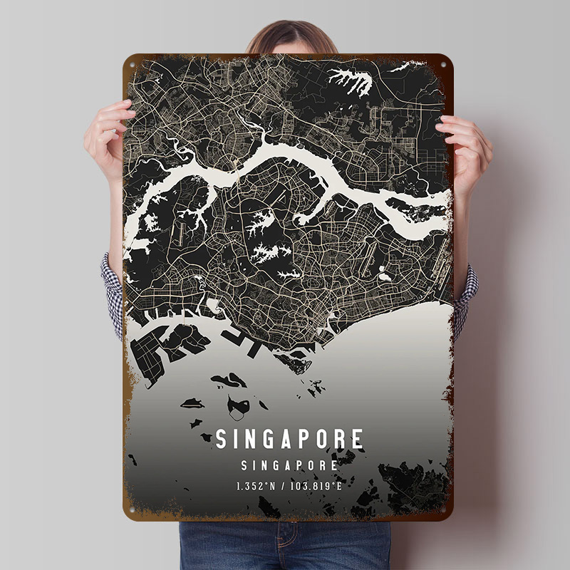 Home Office Singapore - Singapore Asia Metal Poster Customized Wall