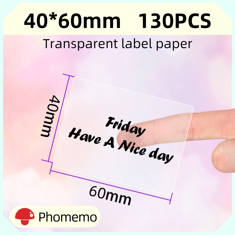 Label Maker Machine - Phomemo Clear Transparent Square Round Labels