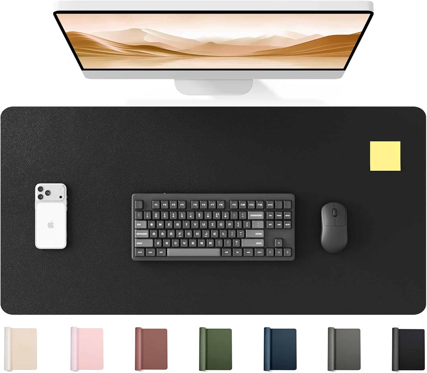 Home Office Keyboard And Mouse - Large PU Leather Desk Mat 35.4x17
