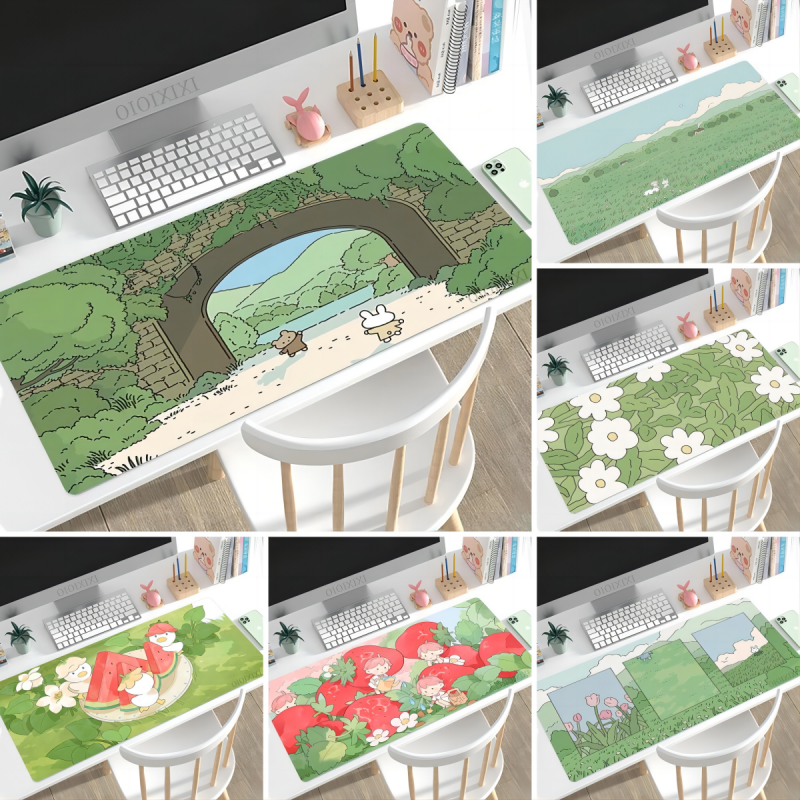 Home Office Immigration - Cute Rabbit Green Mouse Pad Large