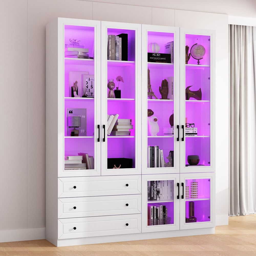 Home Office Free - 63 Wide Glass Door Display Cabinet