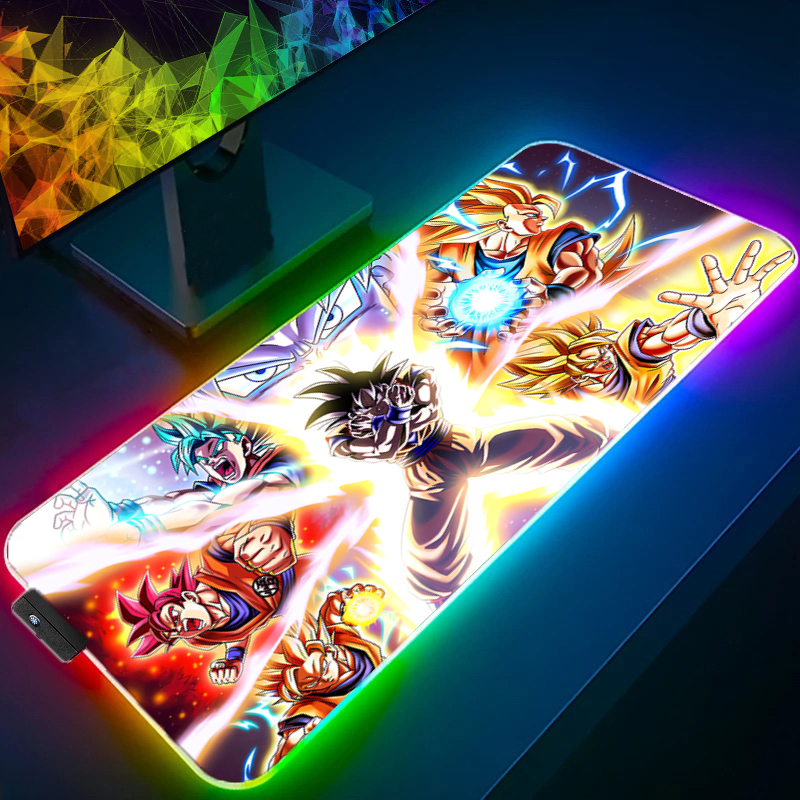 Home Office Keyboard And Mouse - LED Mouse pad Dragon Ball Computer