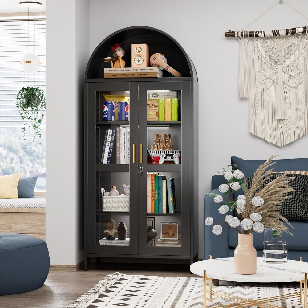 Home Office Free - 78.74 Tall Metal Arched Cabinet with
