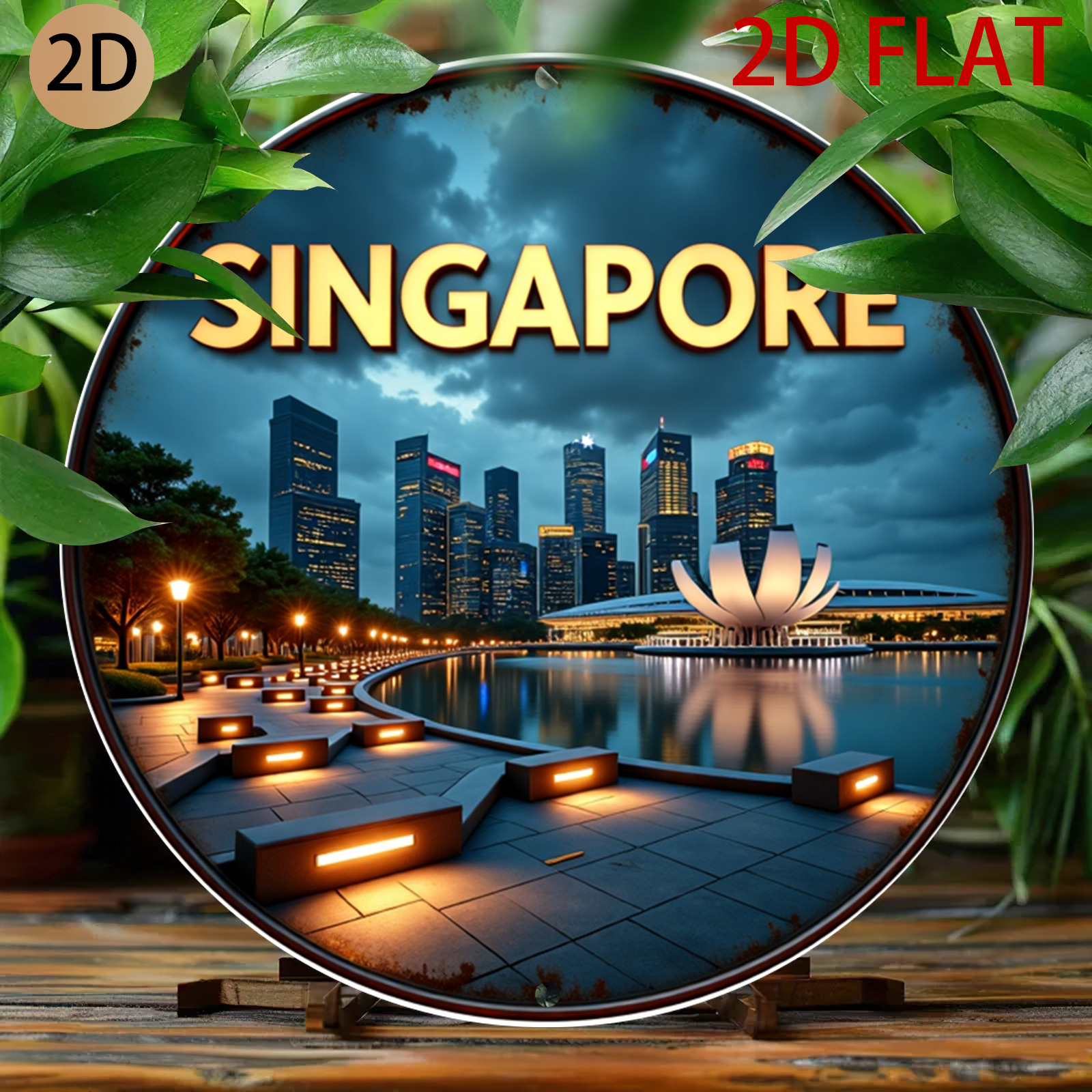 2D Flat Circular City Skyline  – Home Office Singapore Bewertung und Preis