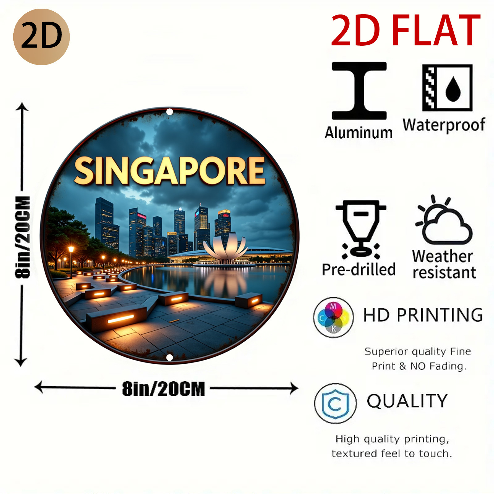 2D Flat Circular City Skyline  – Home Office Singapore Bewertung und Preis