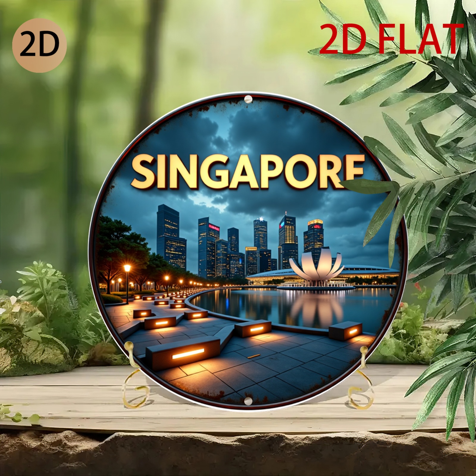 2D Flat Circular City Skyline  – Home Office Singapore Bewertung und Preis