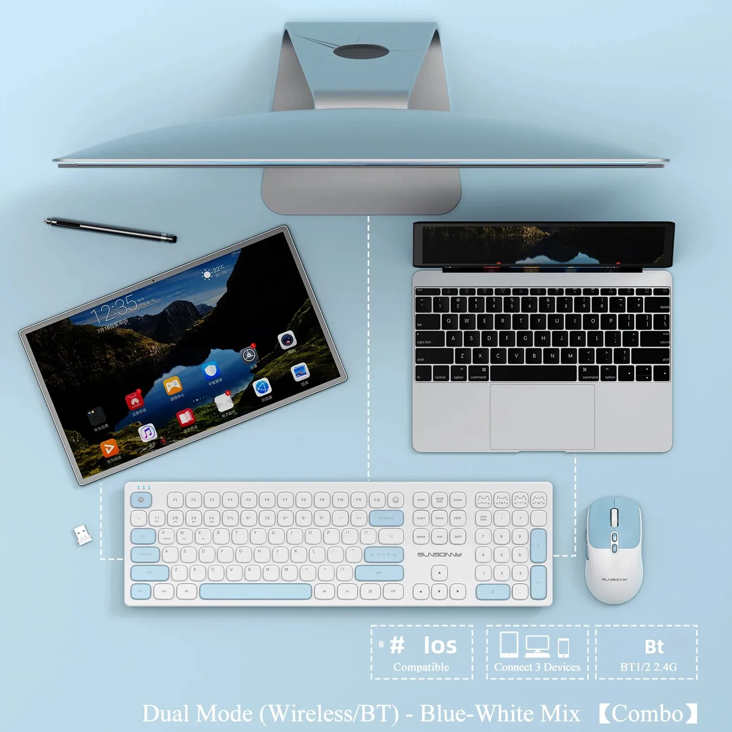 Cute Silent Keyboard and Mouse – Home Office For Mac Bewertung und Preis