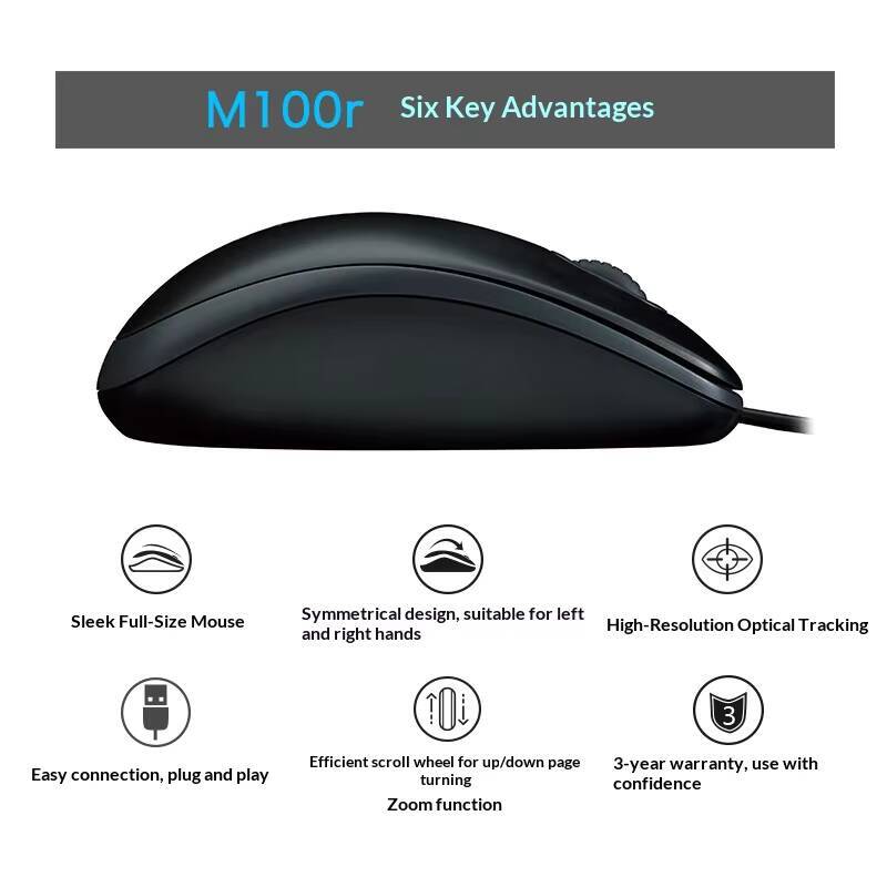 Logitech M100R 1000DPI Optical – Home Office For Mac Bewertung und Preis
