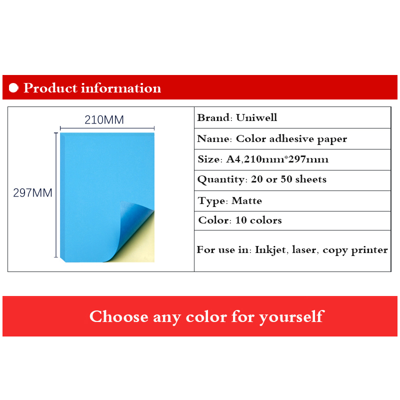 A4 Color Adhesive Paper 50 PCS – Label Maker Machine Bewertung und Preis