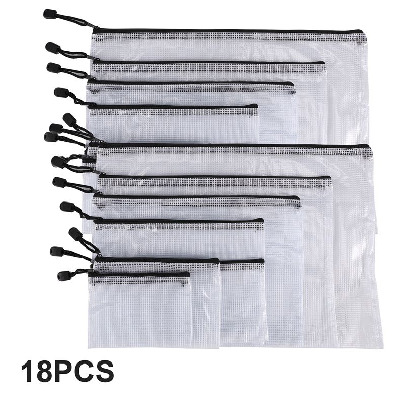 18Pcs Mesh Zipper Pouch Docume – Home Office Bagas Bewertung und Preis