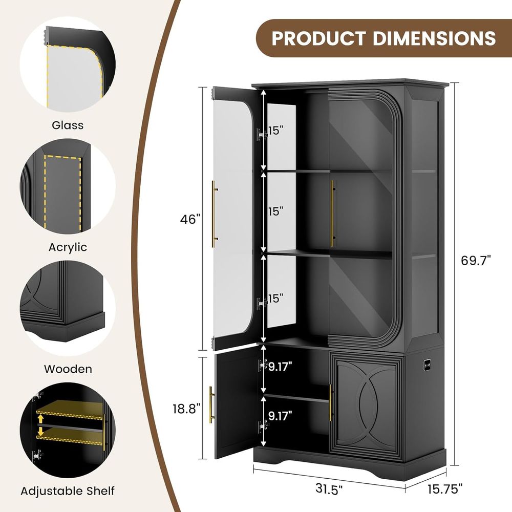 69 Tall Glass Display Cabinet  – Home Office Free Bewertung und Preis