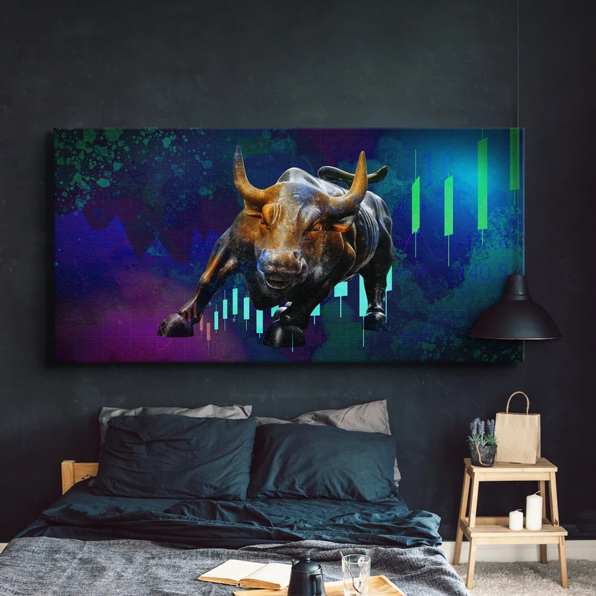 Bull vs Bear Stock Market Canv – Home Office Marketing Bewertung und Preis