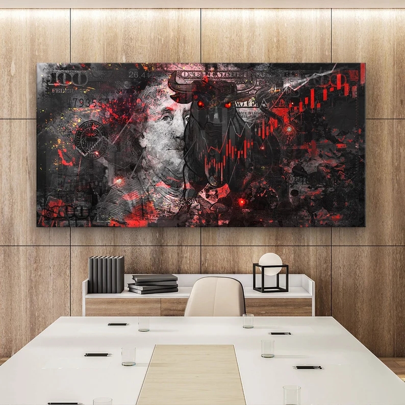 Bull vs Bear Stock Market Canv – Home Office Marketing Bewertung und Preis
