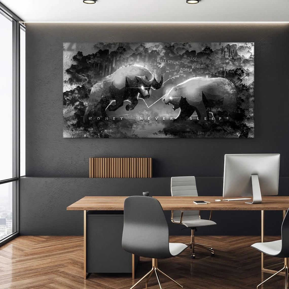 Bull vs Bear Stock Market Canv – Home Office Marketing Bewertung und Preis