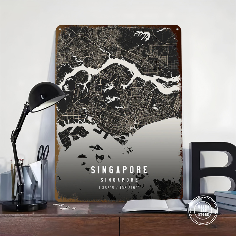 Singapore Asia Metal Poster Cu – Home Office Singapore Bewertung und Preis