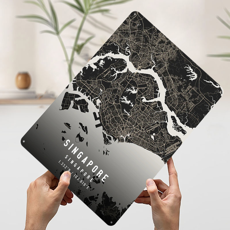Singapore Asia Metal Poster Cu – Home Office Singapore Bewertung und Preis