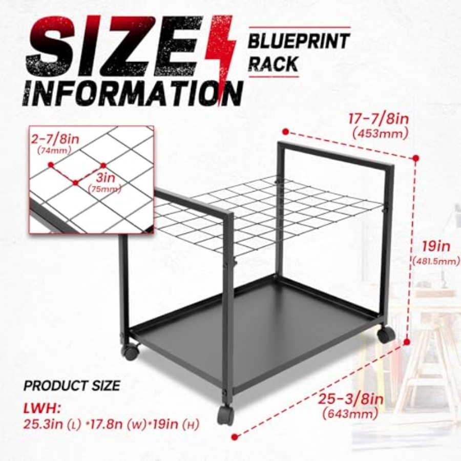 Blueprint Storage Rack 48 Slot – Home Office Architecture Bewertung und Preis