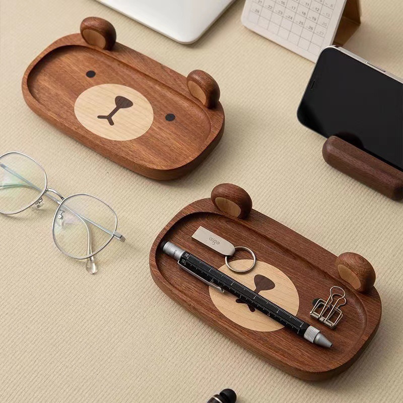 Miniature Solid Wood bear Tray – Home Office Gif Bewertung und Preis