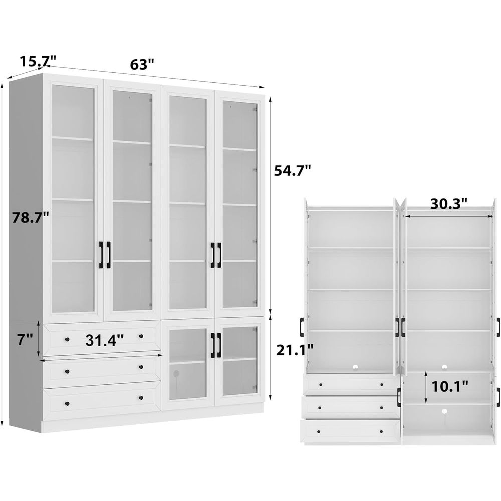 63 Wide Glass Door Display Cab – Home Office Free Bewertung und Preis