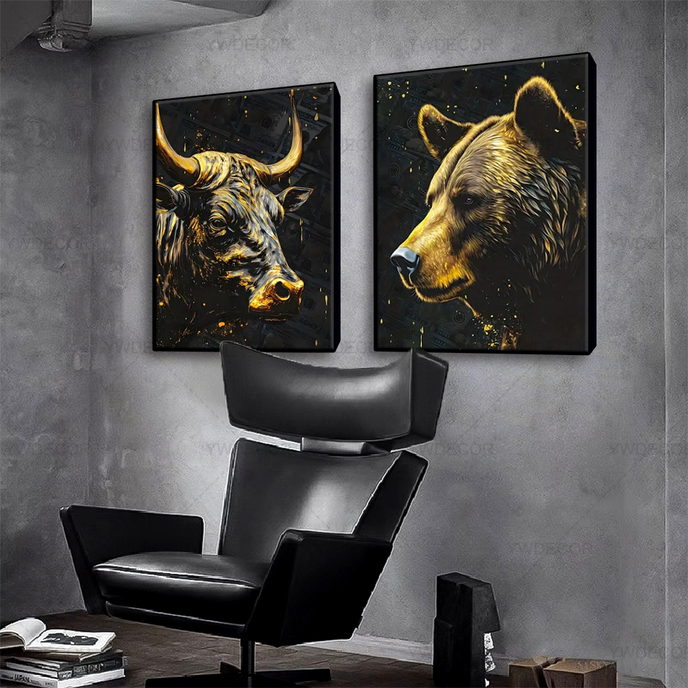 Bull and Bear Animals Painting – Home Office Marketing Bewertung und Preis