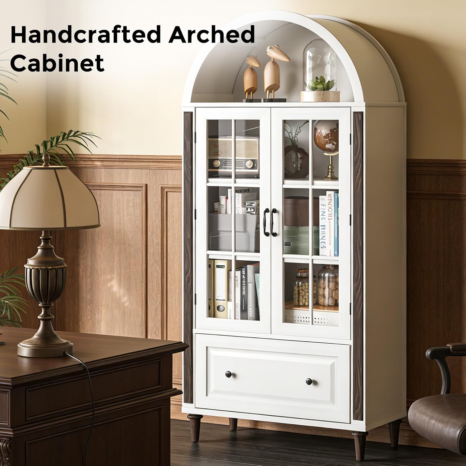 71” Handcrafted Arched Bookcas – Home Office Free Bewertung und Preis