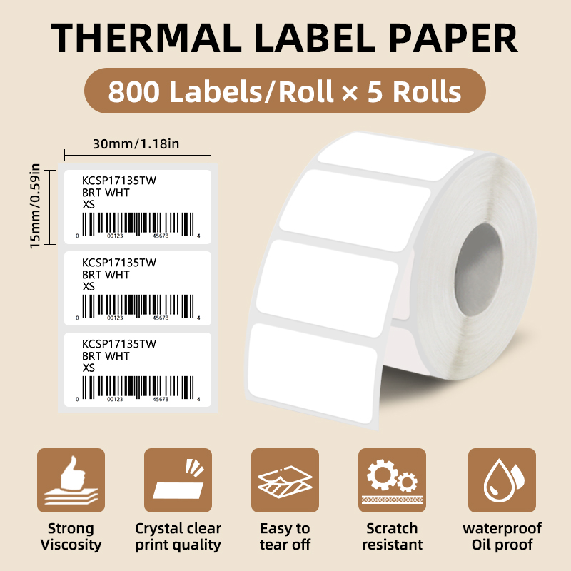 5 Rolls of White Label Sticker – Label Maker Machine Bewertung und Preis